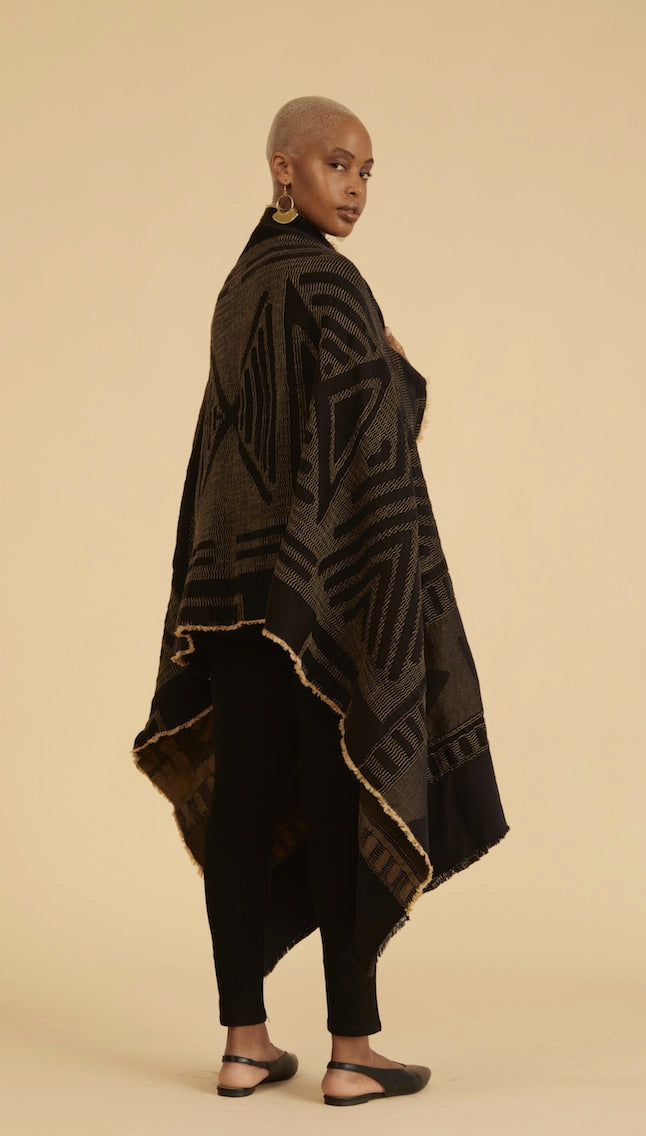 Châle chaud et doux 100 % coton- Africa jacquard