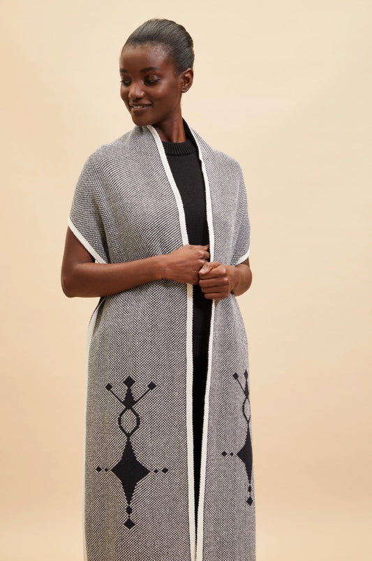Châle  doux en coton gris - Tuareg