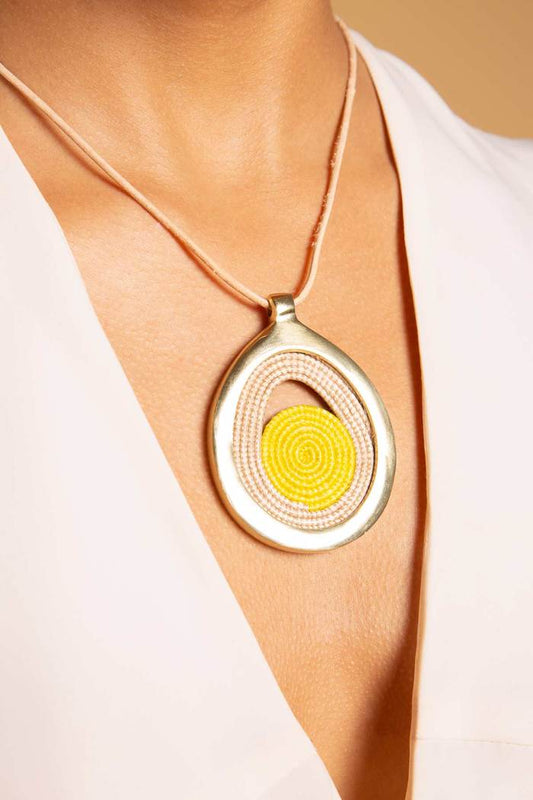 Ethnic necklace - Yellow Bongani