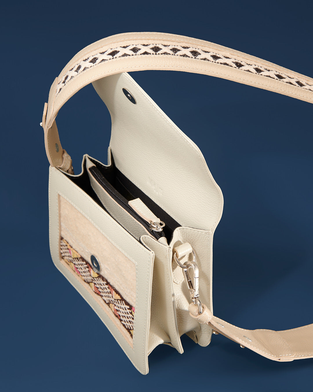 Leather bag - White fanfold 