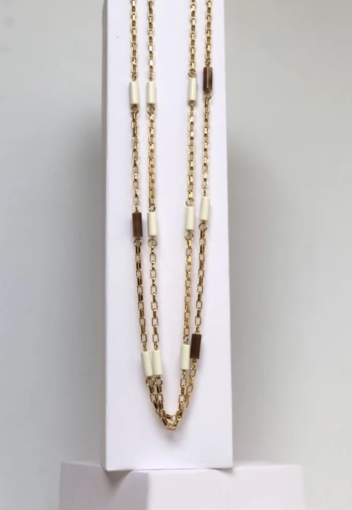 Golden long necklace - Ludovica
