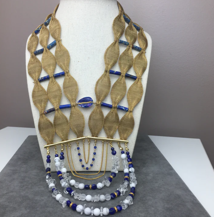 Ethnic bib necklace - Amani 