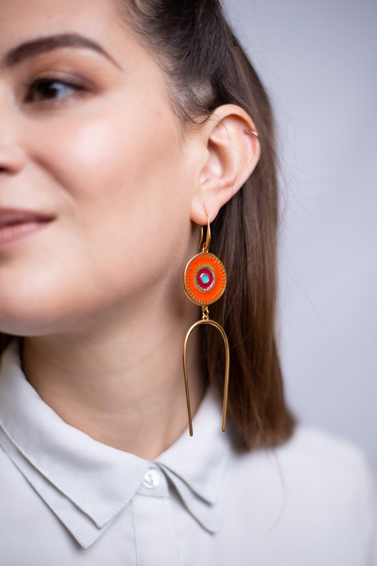 Ethnic earrings - Deity Orange